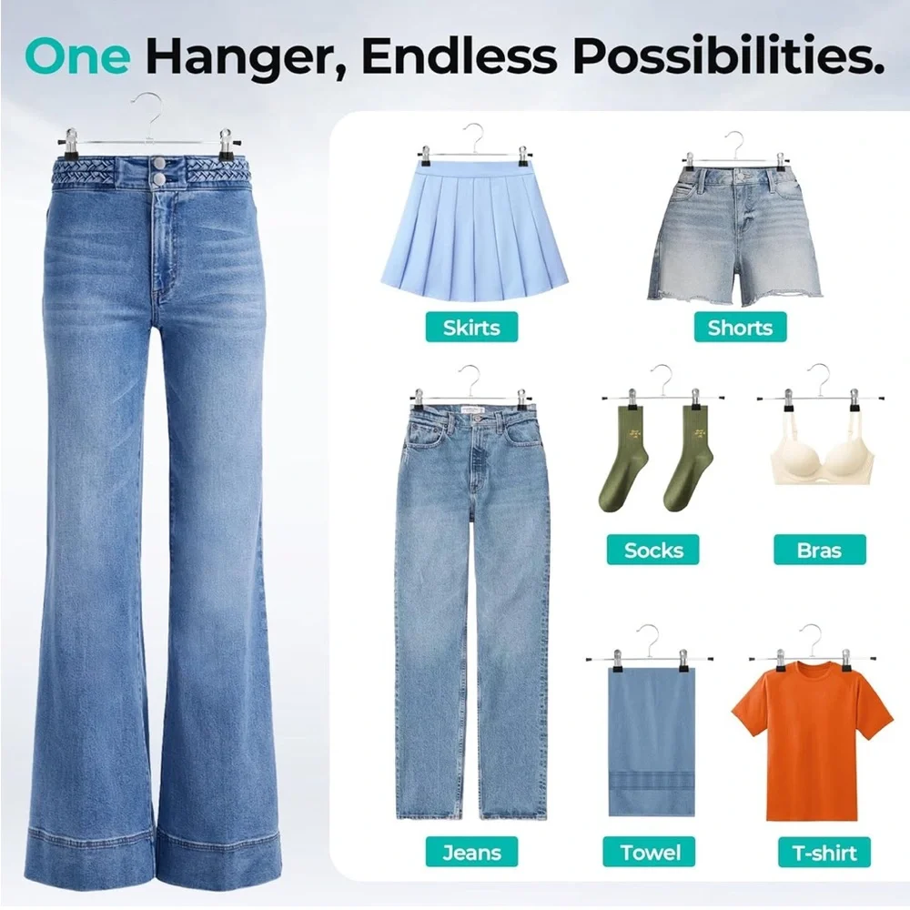 12 Pack Metal Hangers with Clips